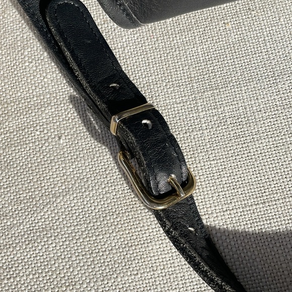 Post Pouch black leather satchel cross body purse EUC - Picture 3 of 12